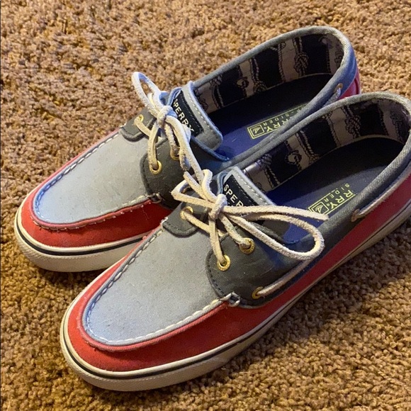 Sperry Shoes - Red and Blue Sperry Top-Sider Boat Shoes